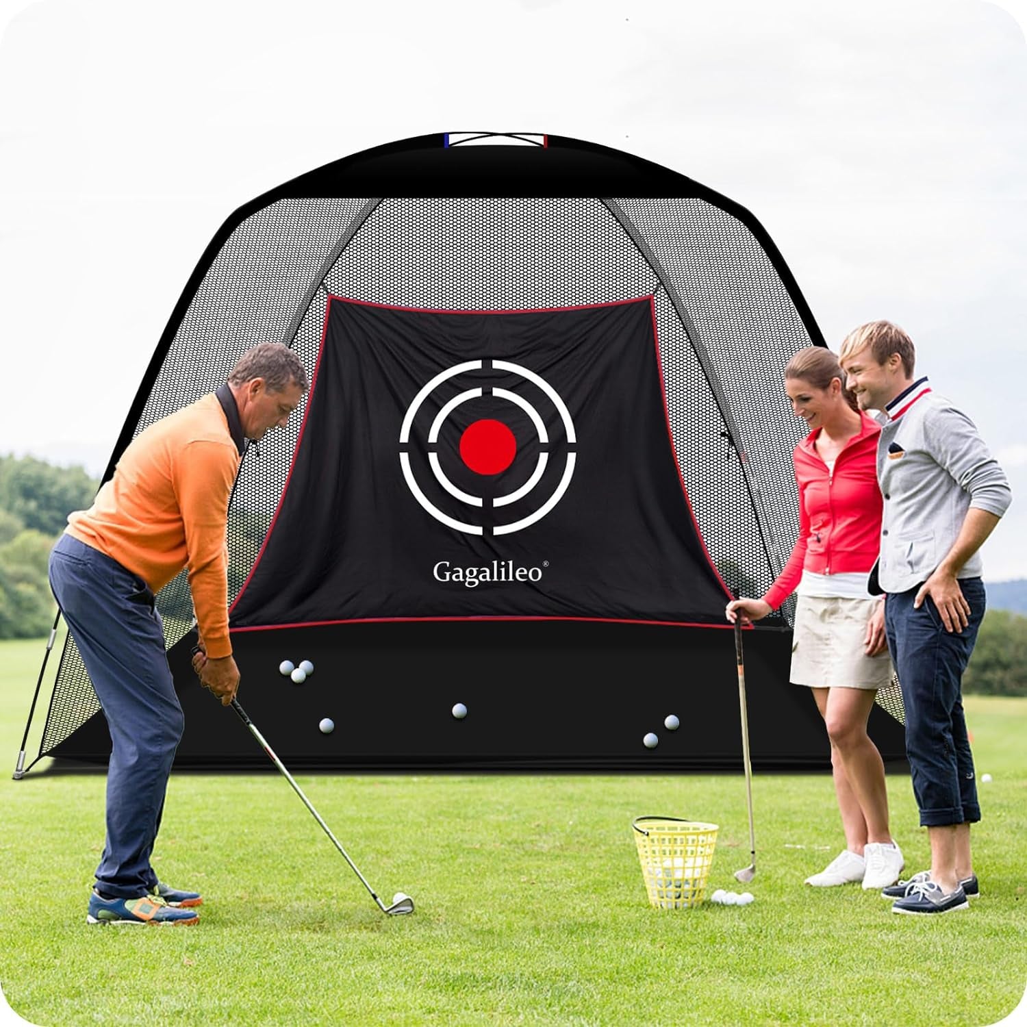 Golf Hitting Practice Nets for Backyard Driving Heavy Duty Men Real Indoor Golf Balls Hitting Pitching Driving Nets for Indoor Outdoor Garage Use Golfing Swing Training Impact Cages with Frame and Net