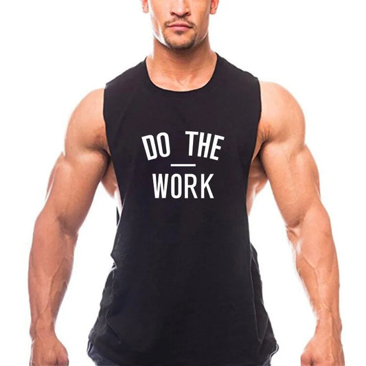 2023 Summer Mens Gyms Tank Top Sleeveless shirt Fitness Bodybuilding Shirt Undershirt Solid Casual Male Workout Stringer Vest