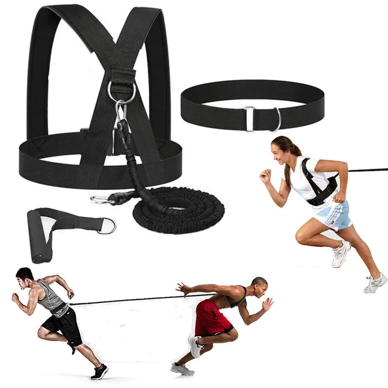 1Set 2/3/5m 50LB Elastic Double Resistance Band Fitness Equipment Training Pull Rope Track Field Running Explosive Force Jumping