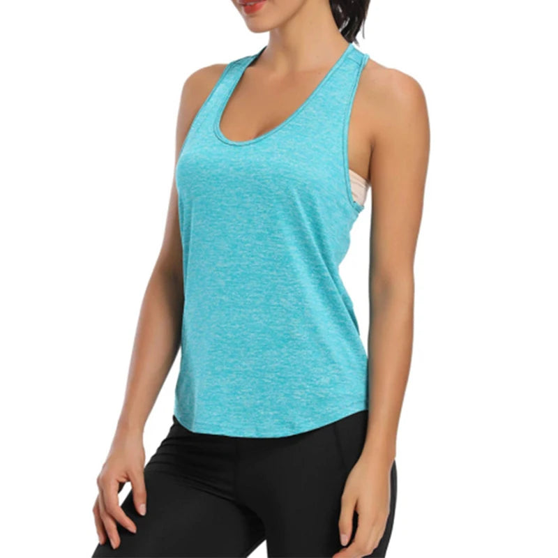 New Yoga Shirts Both Wear Sports Crop Top Workout Women Sleeveless Backless Gym Tops Athletic Fitness Vest Active Wear