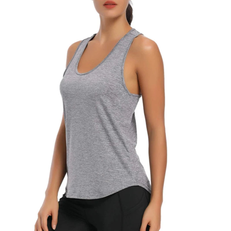 New Yoga Shirts Both Wear Sports Crop Top Workout Women Sleeveless Backless Gym Tops Athletic Fitness Vest Active Wear