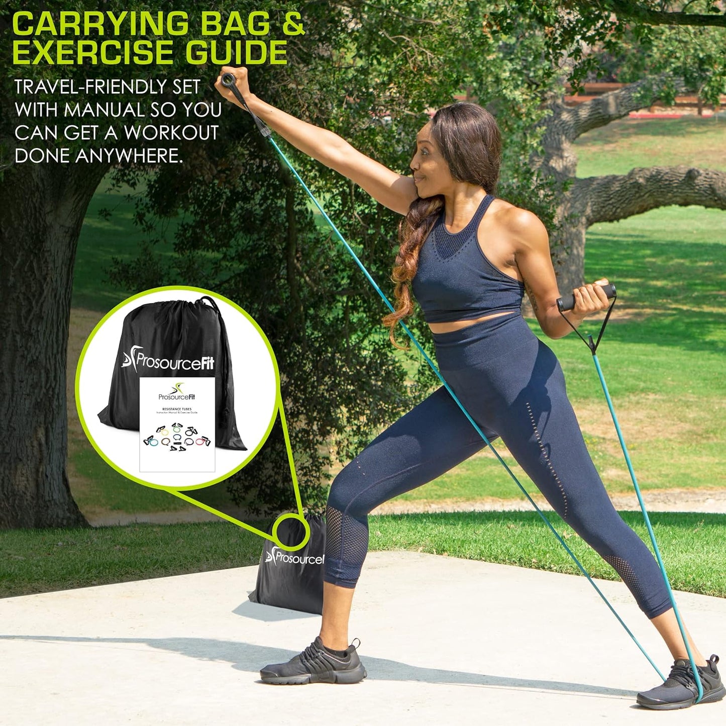 Tube Resistance Bands Set 2-20 LB with Attached Handles, Door Anchor, and Exercise Guide Full-Body Exercises and Home Workouts